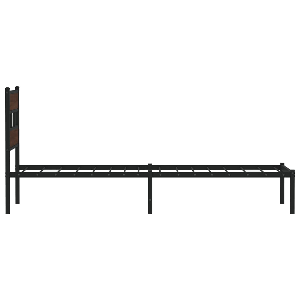 Estructura cama con cabecero sin colchón marrón roble 100x190cm