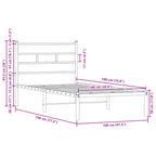 Estructura cama con cabecero sin colchón marrón roble 100x190cm