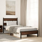 Estructura cama con cabecero sin colchón marrón roble 100x190cm