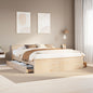 Cama sin colchón con cabecero madera de pino blanco 200x200 cm
