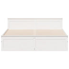 Cama sin colchón con cabecero madera de pino blanco 200x200 cm