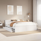 Cama sin colchón con cabecero madera de pino blanco 200x200 cm