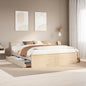 Cama sin colchón con cabecero madera de pino blanco 200x200 cm