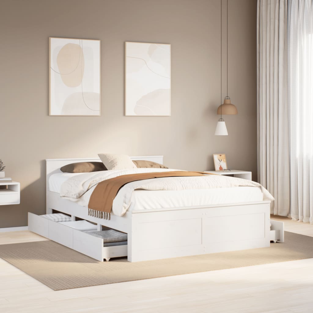 Cama con cabecero madera de ingeniería gris hormigón 150x200 cm