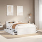 Cama con cabecero madera de ingeniería gris hormigón 150x200 cm