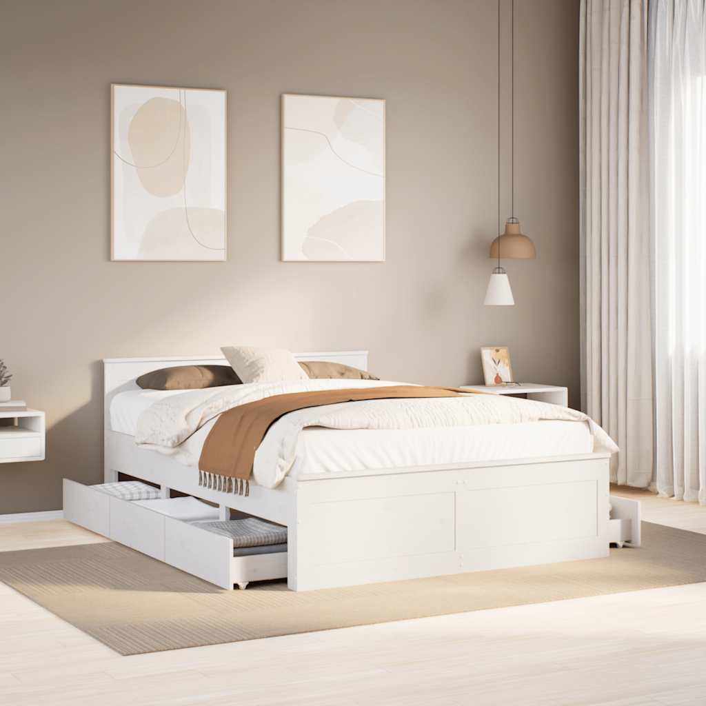 Cama con cabecero madera de ingeniería gris hormigón 150x200 cm