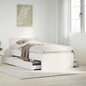 Cama sin colchón con cabecero madera de pino blanco 200x200 cm