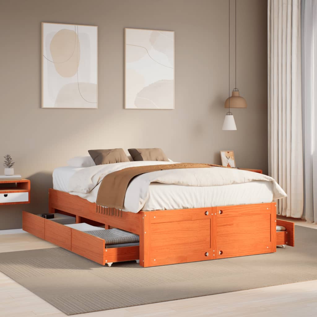 Cama sin colchón blanca 180x200 cm madera de ingeniería