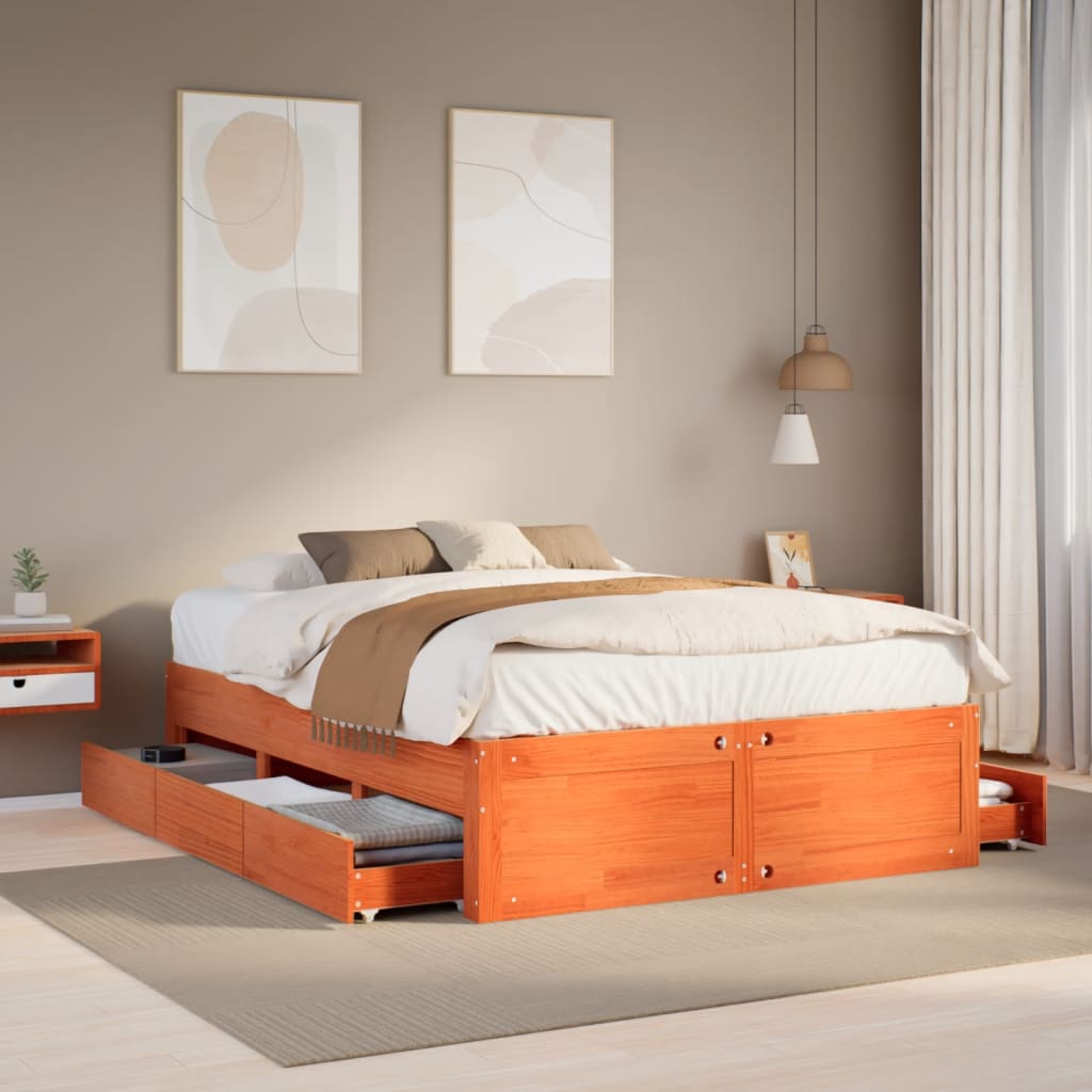 Cama sin colchón blanca 180x200 cm madera de ingeniería