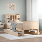 Cama con estantería sin colchón madera maciza 100x200 cm