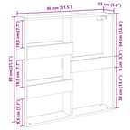 Armario de pared madera de ingeniería roble Sonoma 80x15x80 cm
