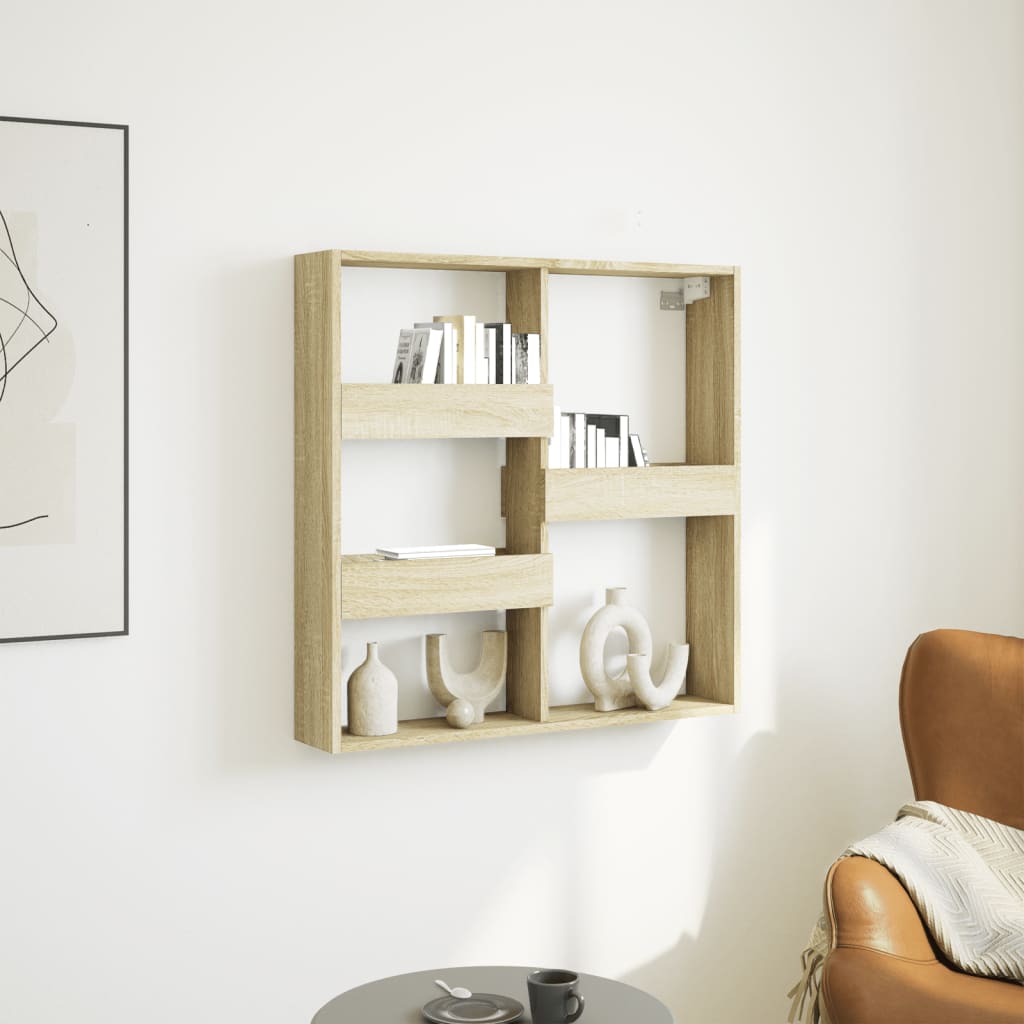 Wall cabinet engineered wood Sonoma oak 80x15x80 cm