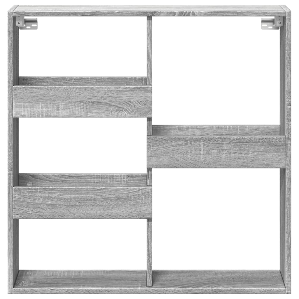 Armario de pared madera de ingeniería gris Sonoma 80x15x80 cm