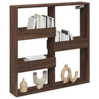 Armario de pared madera de ingeniería marrón roble 80x15x80 cm