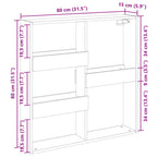 Armario de pared madera de ingeniería marrón roble 80x15x80 cm