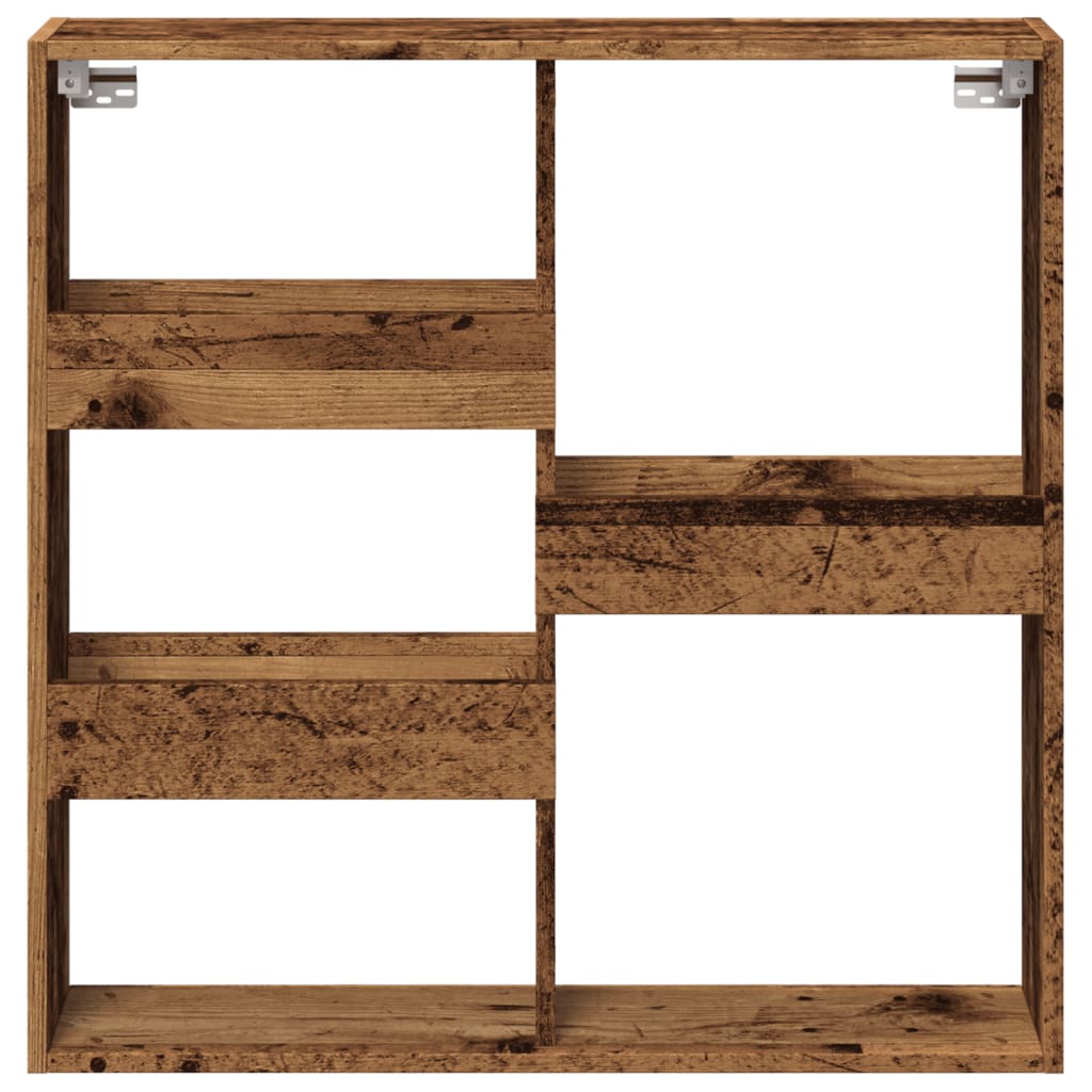 Armario de pared madera ingeniería madera envejecida 80x15x80cm