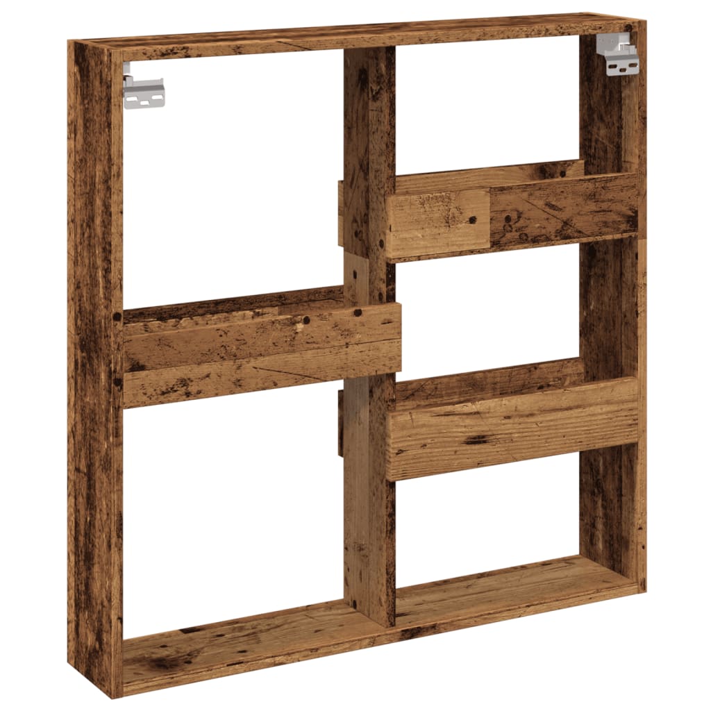 Armario de pared madera ingeniería madera envejecida 80x15x80cm