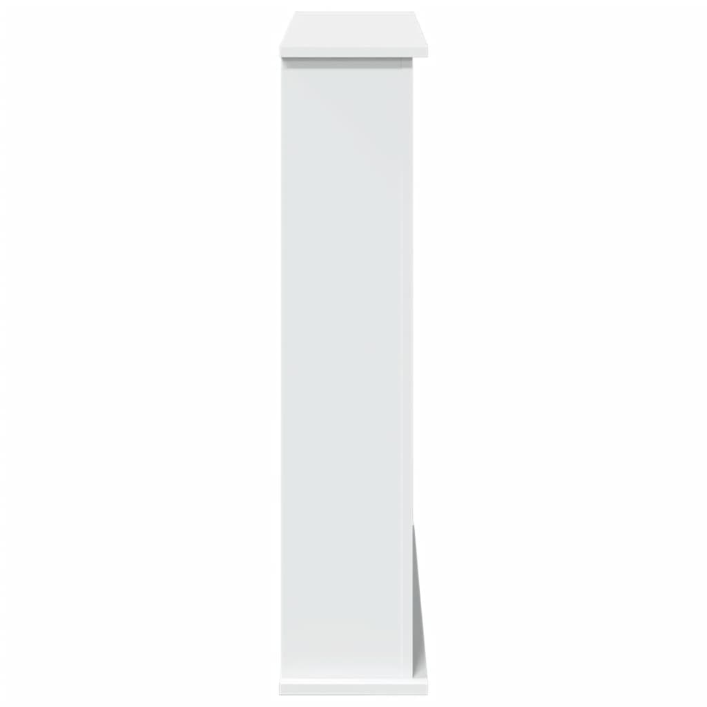 Borde de chimenea madera de ingeniería blanco 75x20x87,5 cm