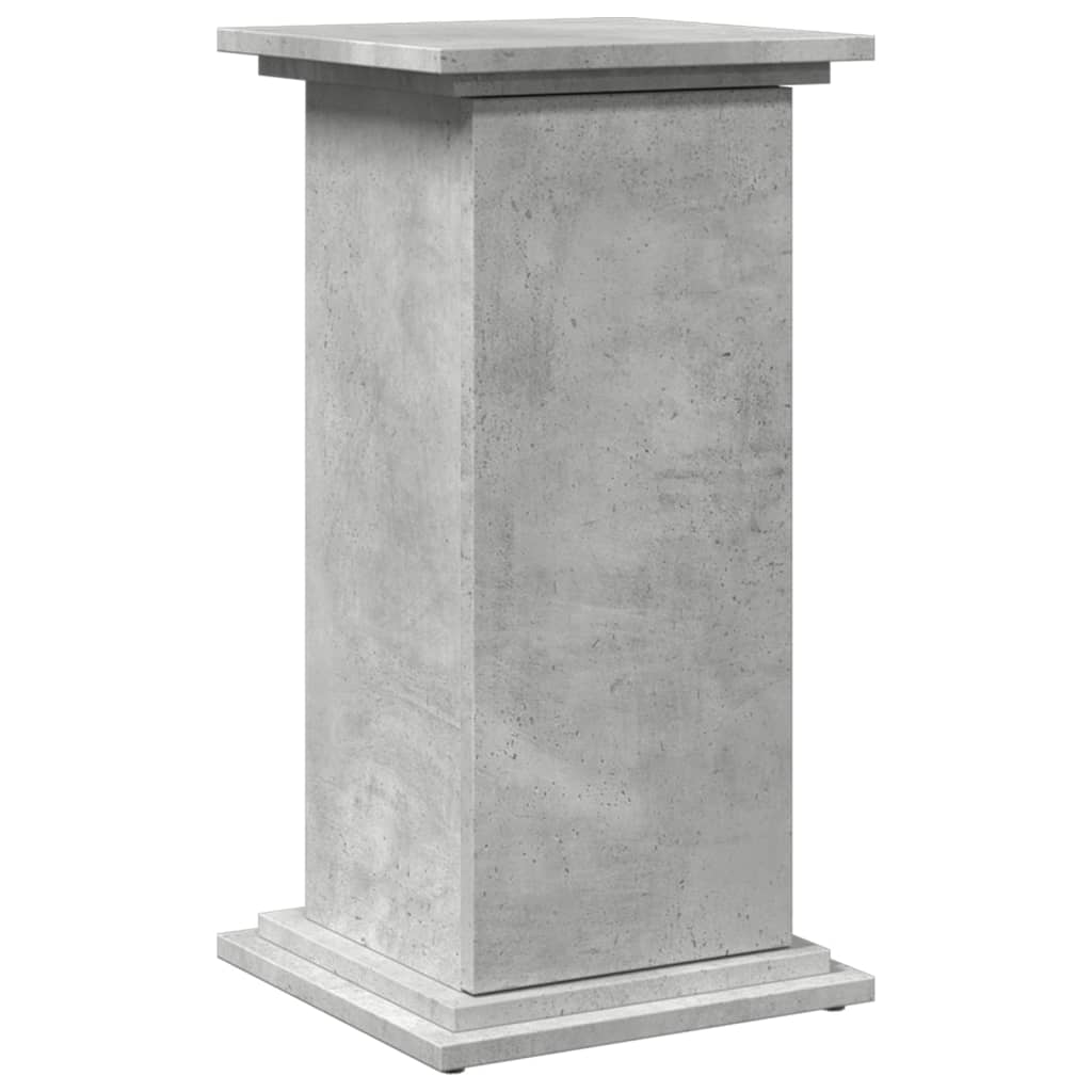 Pedestal expositor con almacenaje gris hormigón 31x30x60 cm