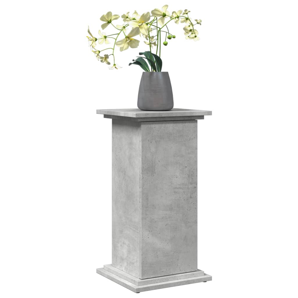 Pedestal expositor con almacenaje gris hormigón 31x30x60 cm
