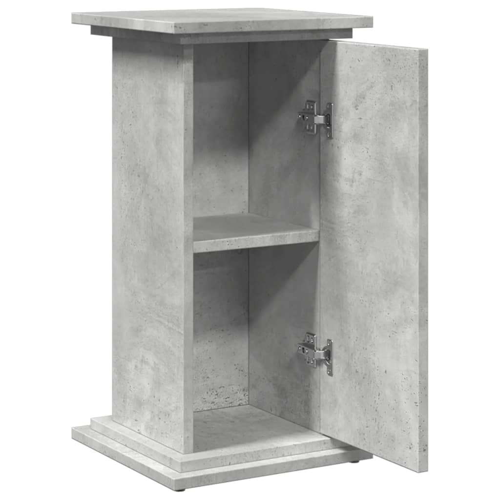 Pedestal expositor con almacenaje gris hormigón 31x30x60 cm