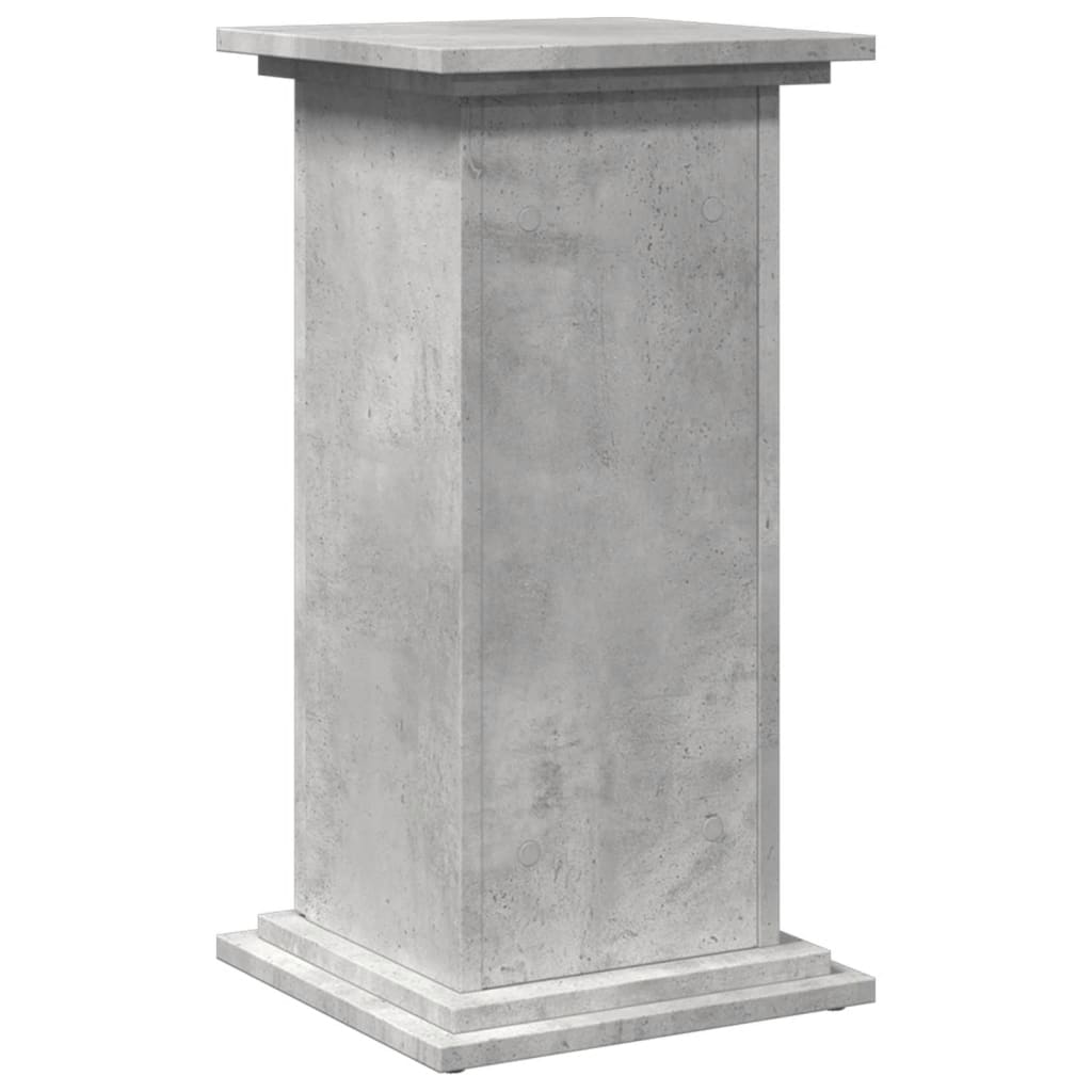 Pedestal expositor con almacenaje gris hormigón 31x30x60 cm