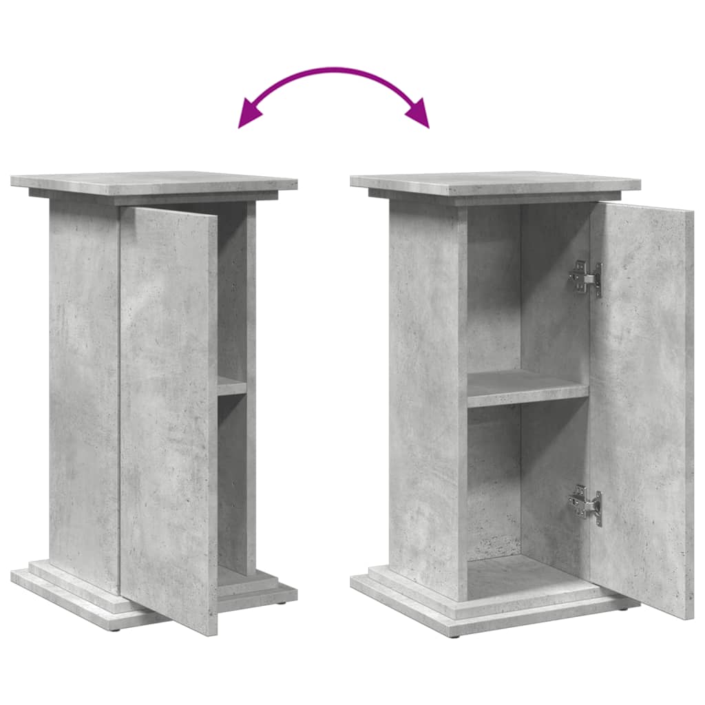 Pedestal expositor con almacenaje gris hormigón 31x30x60 cm