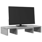 Soporte de pantalla ajustable madera gris hormigón 60x24x10,5cm