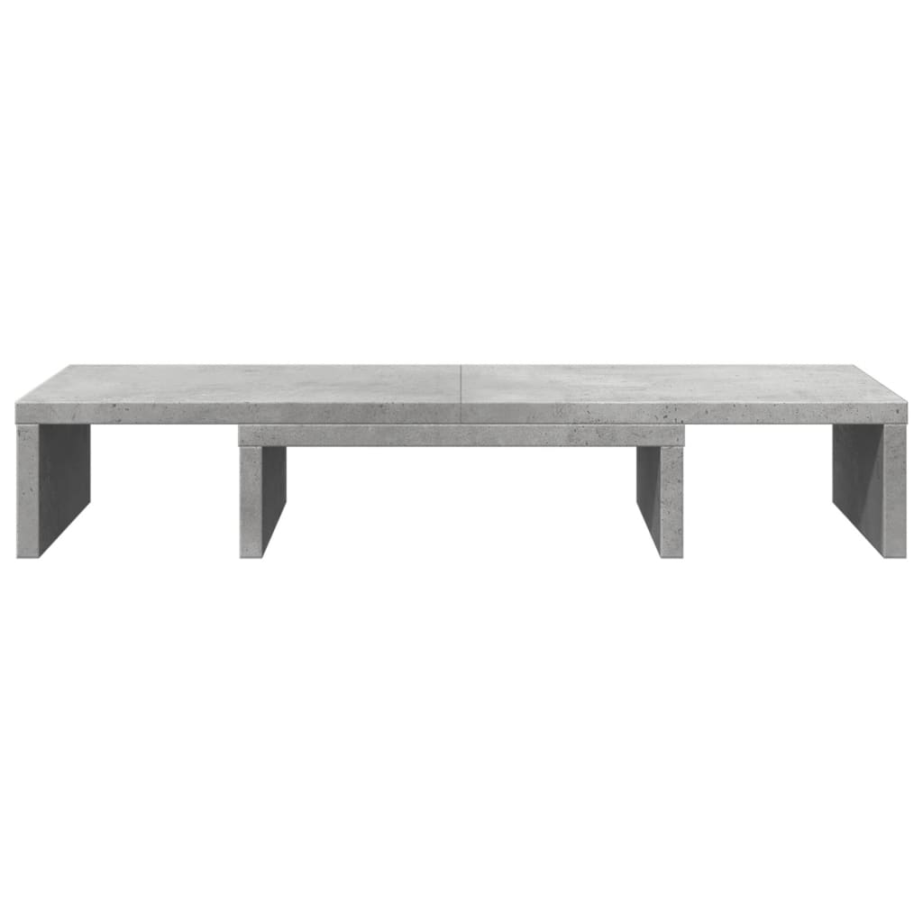 Soporte de pantalla ajustable madera gris hormigón 60x24x10,5cm