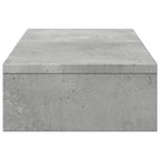 Soporte de pantalla ajustable madera gris hormigón 60x24x10,5cm