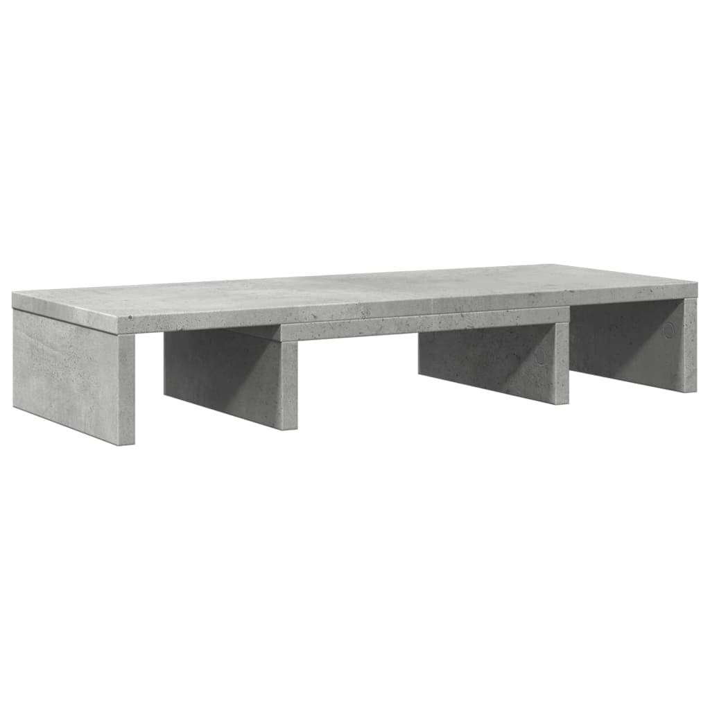 Soporte de pantalla ajustable madera gris hormigón 60x24x10,5cm
