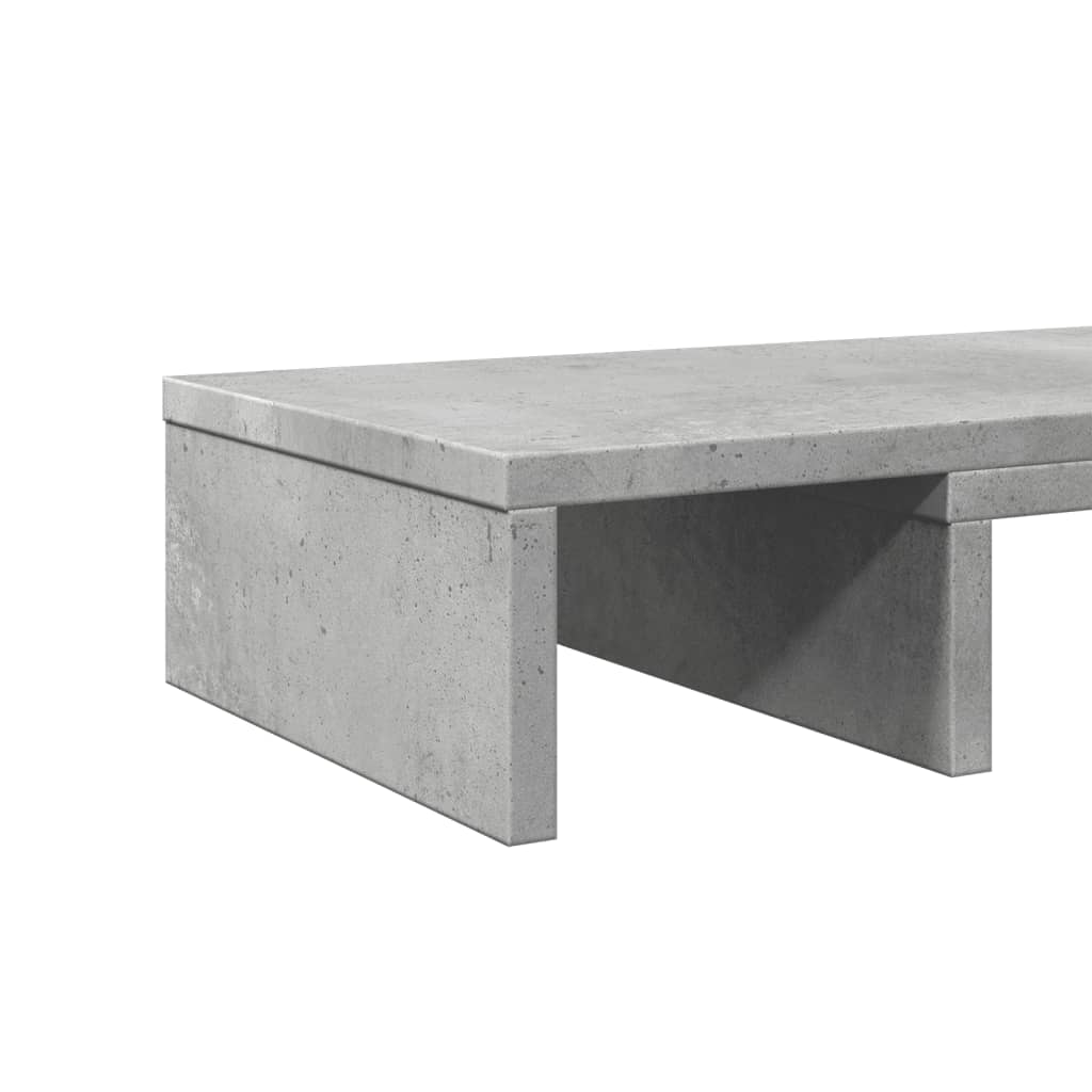 Soporte de pantalla ajustable madera gris hormigón 60x24x10,5cm