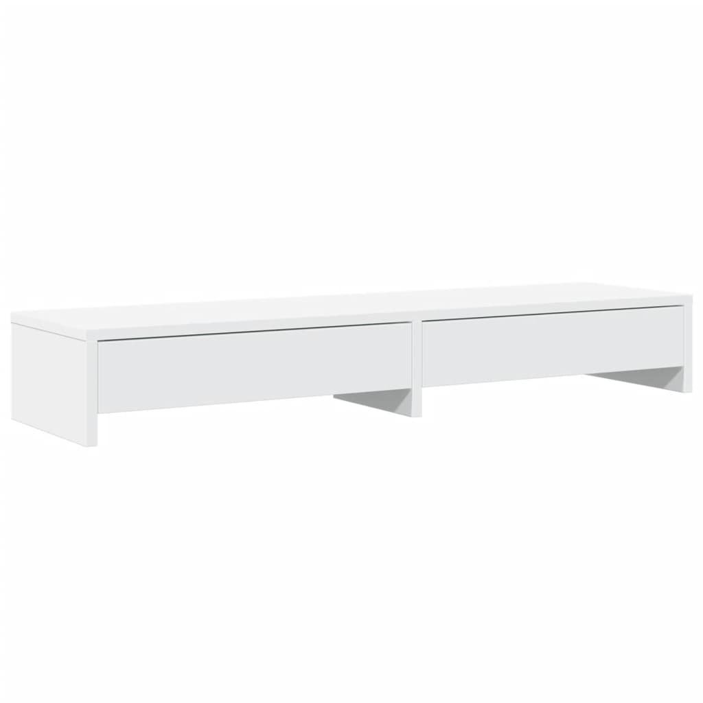 Soporte para monitor con cajones blanco 100x27x15 cm madera de ingeniería