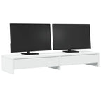 Soporte para monitor con cajones blanco 100x27x15 cm madera de ingeniería