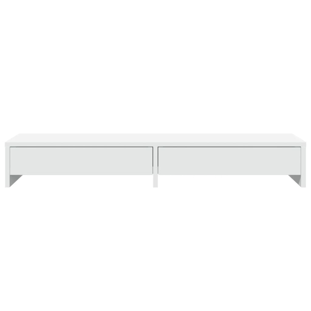 Soporte para monitor con cajones blanco 100x27x15 cm madera de ingeniería