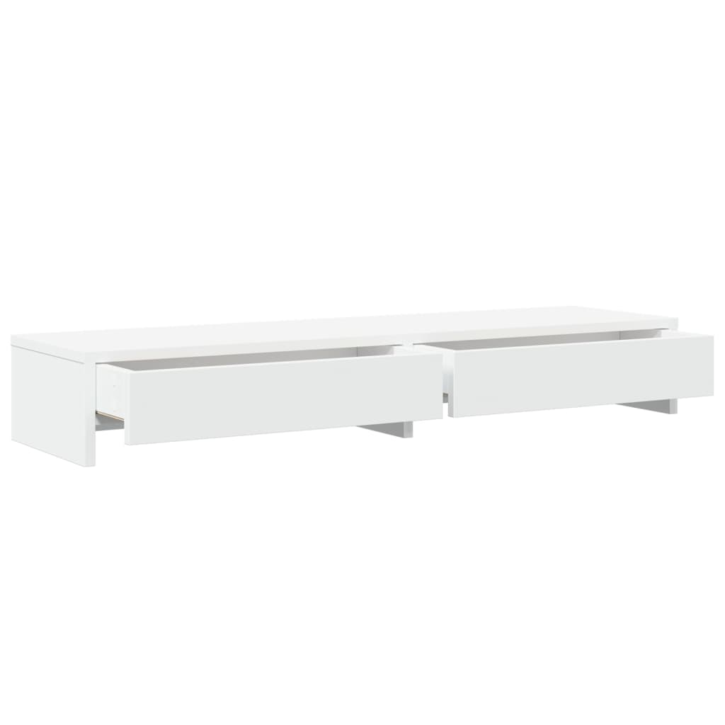 Soporte para monitor con cajones blanco 100x27x15 cm madera de ingeniería