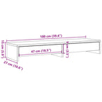 Soporte para monitor con cajones blanco 100x27x15 cm madera de ingeniería