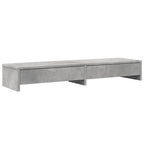 Soporte de monitor cajones madera gris hormigón 100x27x15 cm