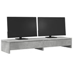 Soporte de monitor cajones madera gris hormigón 100x27x15 cm