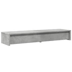 Soporte de monitor cajones madera gris hormigón 100x27x15 cm