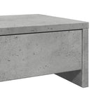 Soporte de monitor cajones madera gris hormigón 100x27x15 cm