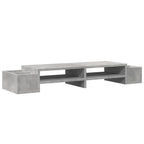 Soporte de pantalla con almacenaje gris hormigón 100x27x15 cm