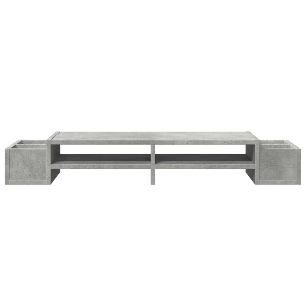 Soporte de pantalla con almacenaje gris hormigón 100x27x15 cm
