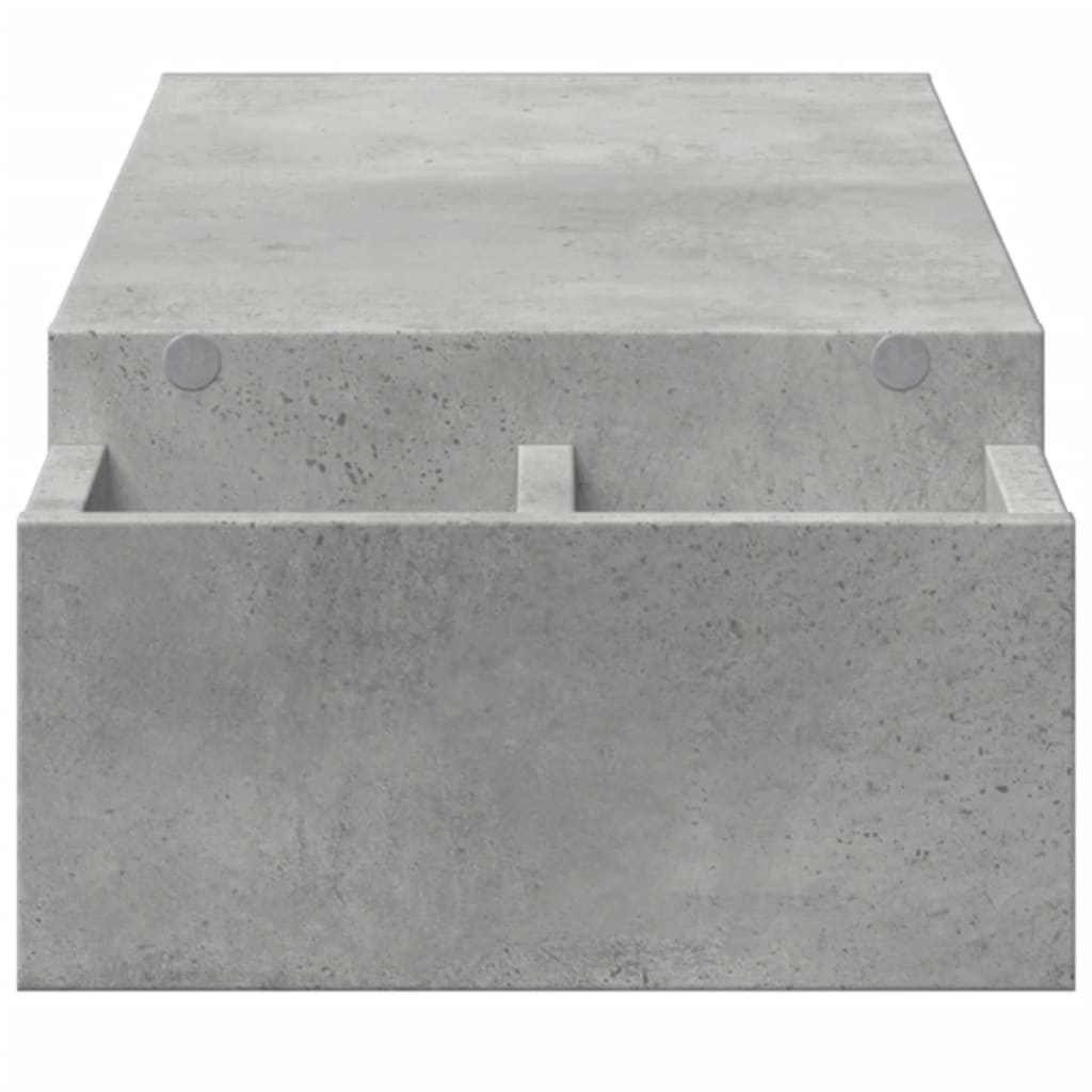 Soporte de pantalla con almacenaje gris hormigón 100x27x15 cm