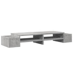 Soporte de pantalla con almacenaje gris hormigón 100x27x15 cm