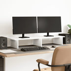 Soporte de monitor cajones madera gris hormigón 100x27x15 cm
