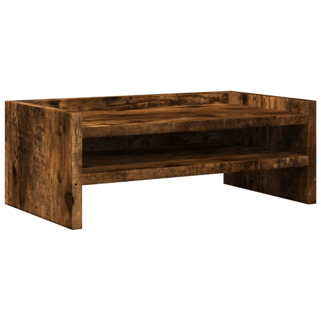 Soporte de pantalla madera ingeniería roble ahumado 42x24x16 cm