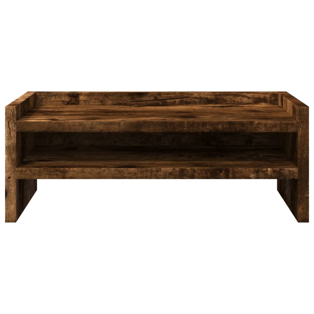 Soporte de pantalla madera ingeniería roble ahumado 42x24x16 cm