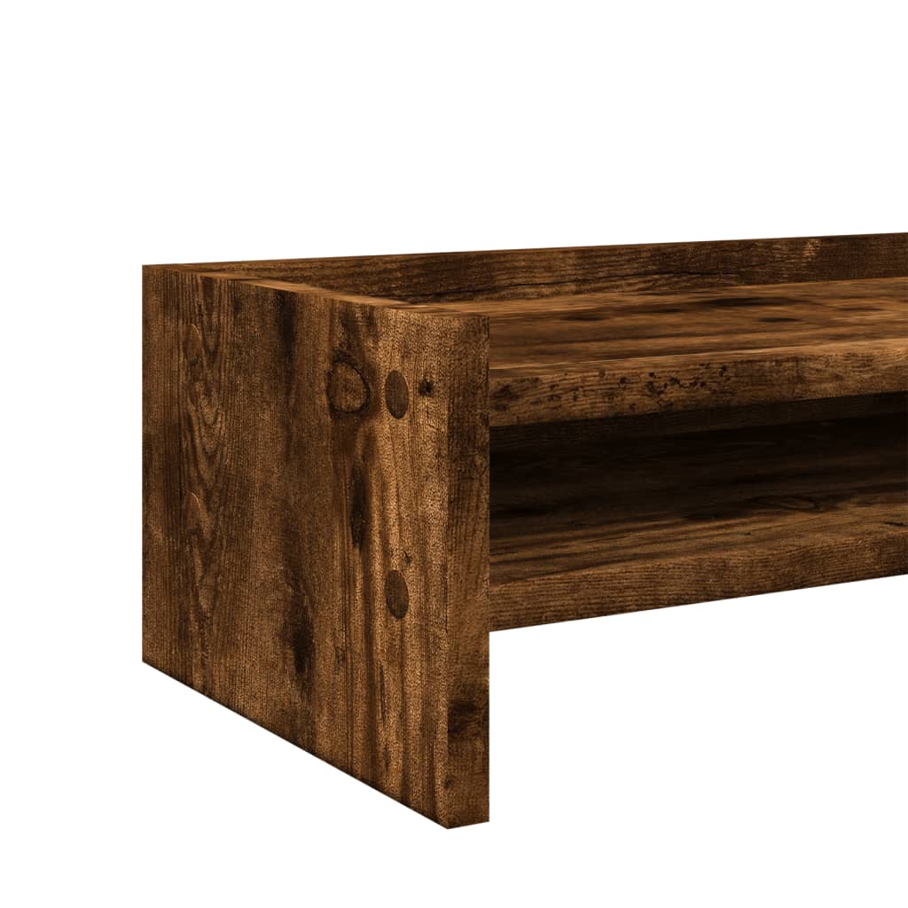 Soporte de pantalla madera ingeniería roble ahumado 42x24x16 cm