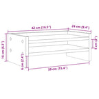 Soporte de pantalla madera ingeniería roble ahumado 42x24x16 cm